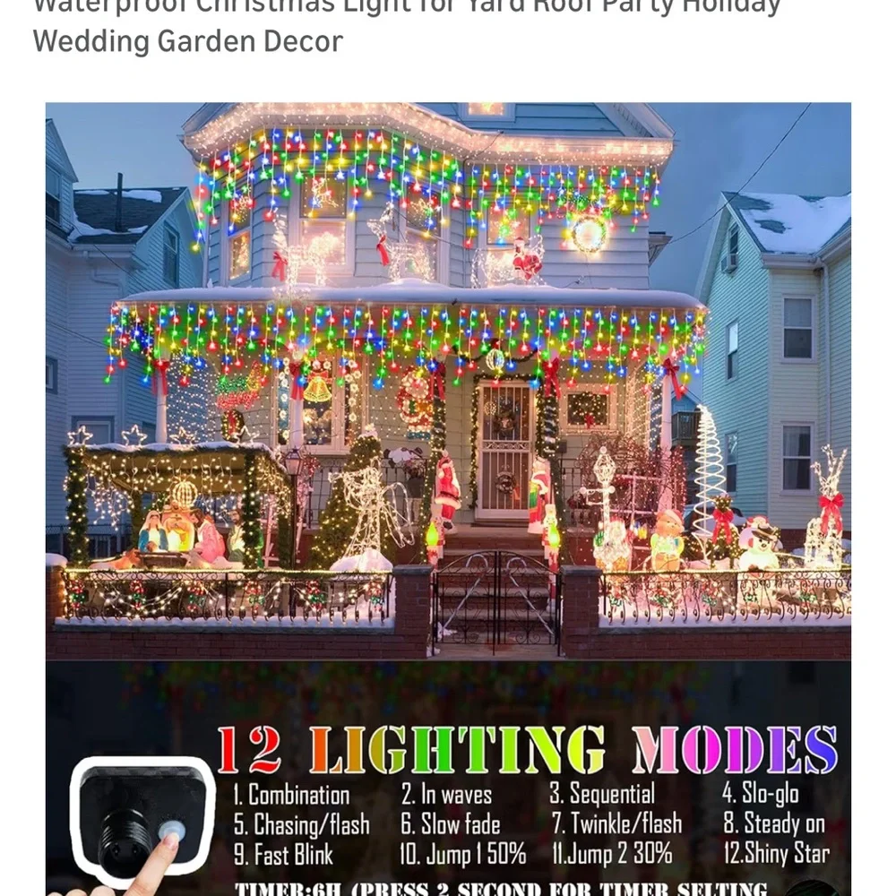 Multicolor LED String Lights for Holiday Decor 98 ft 900 LED  ***NEW***